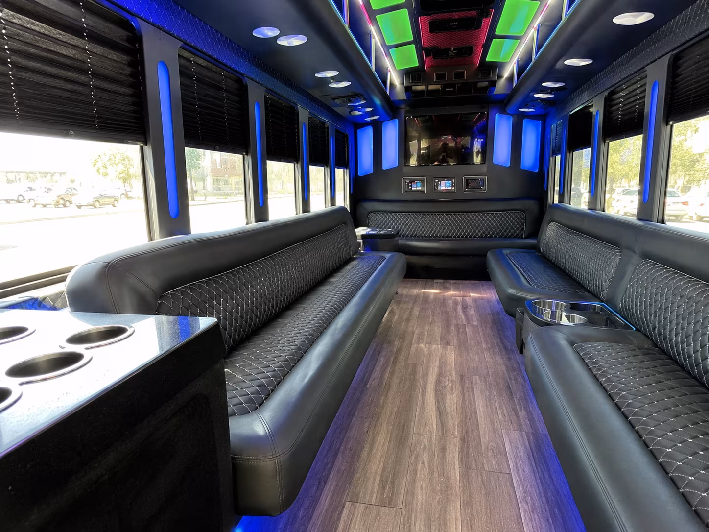 fort smith 15 passenger party bus inside