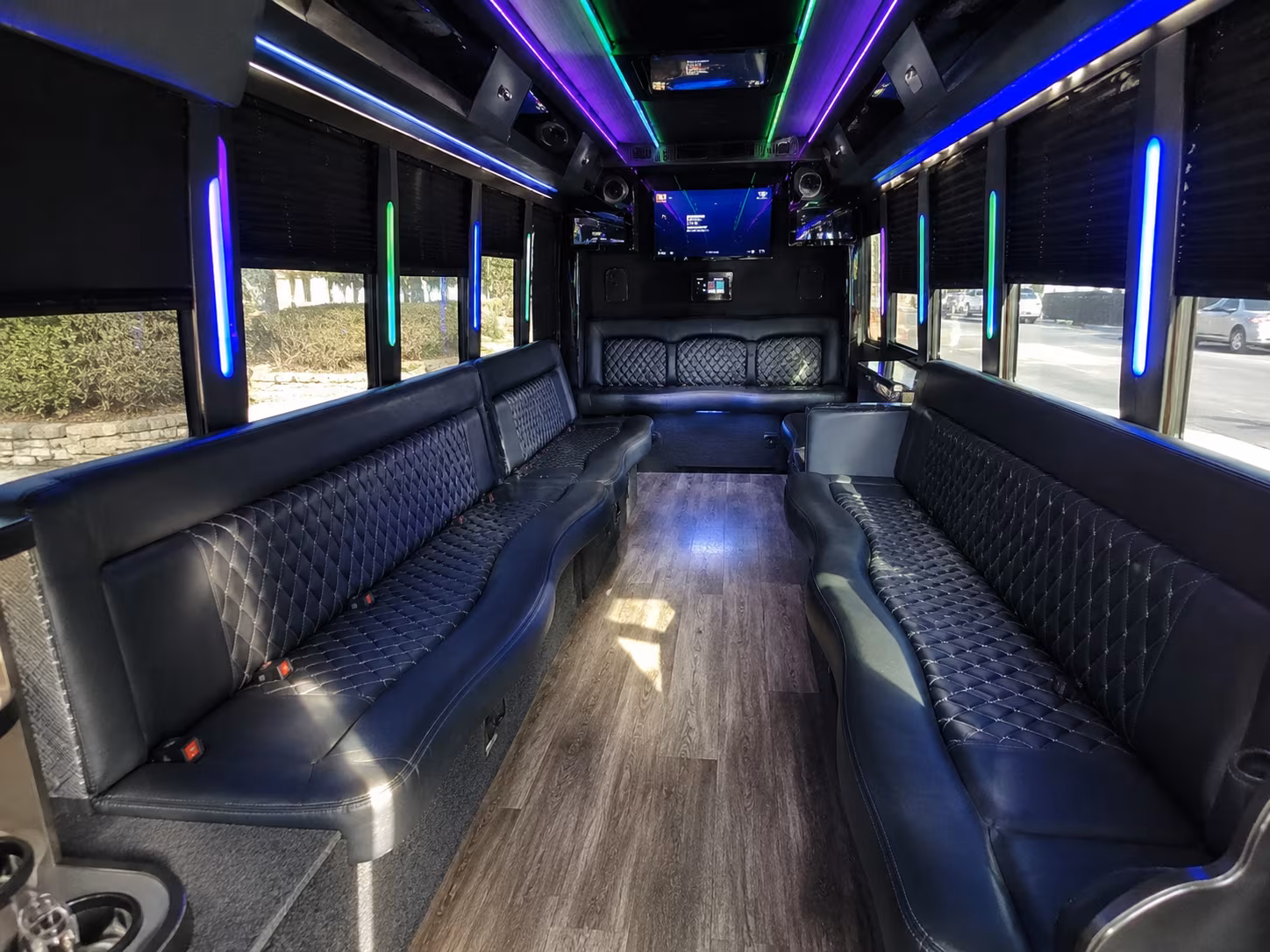fort smith 15 passenger party bus interior