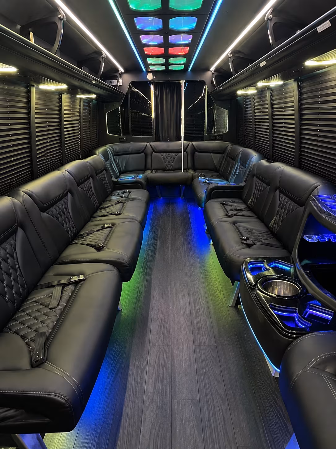 fort smith 20 passenger party bus interior