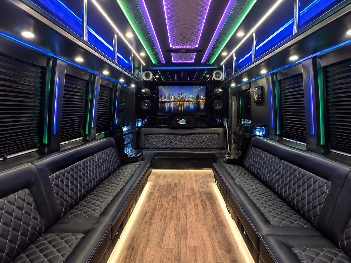 fort smith 25 passenger party bus interior