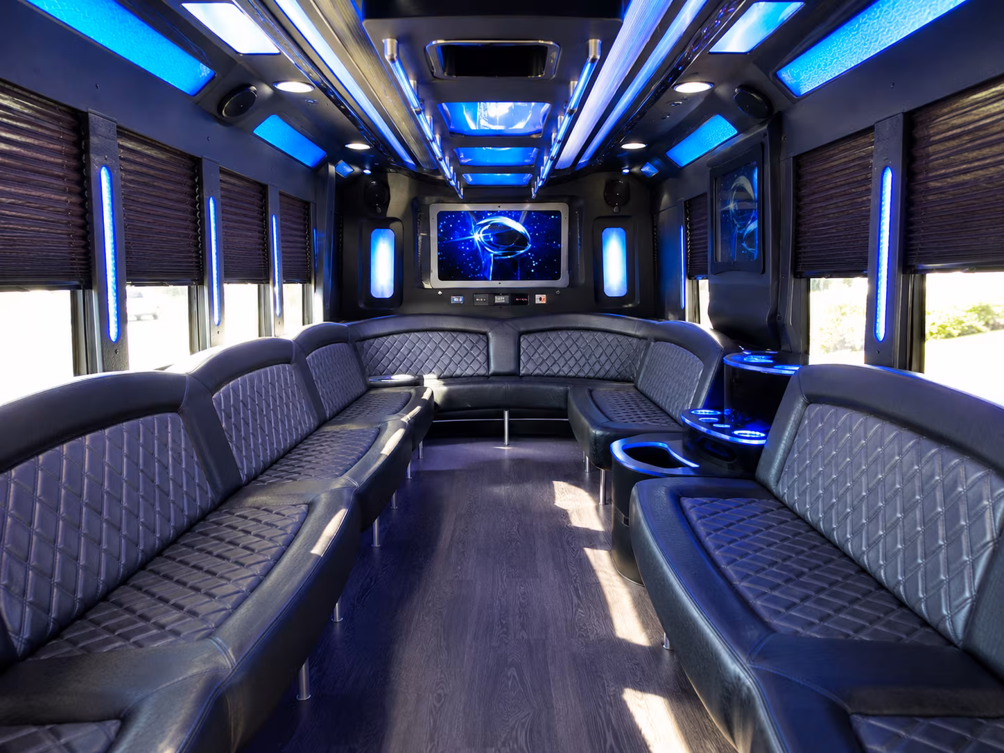 fort smith 28 passenger party bus inside