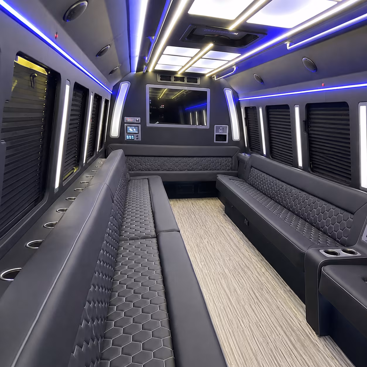 fort smith 40 passenger party bus inside