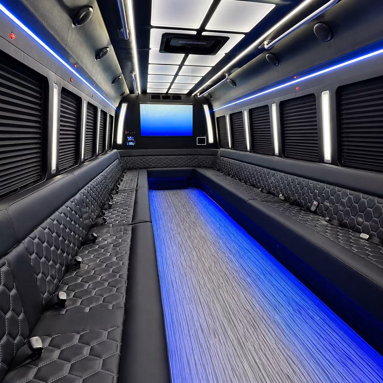fort smith 50 passenger party bus inside
